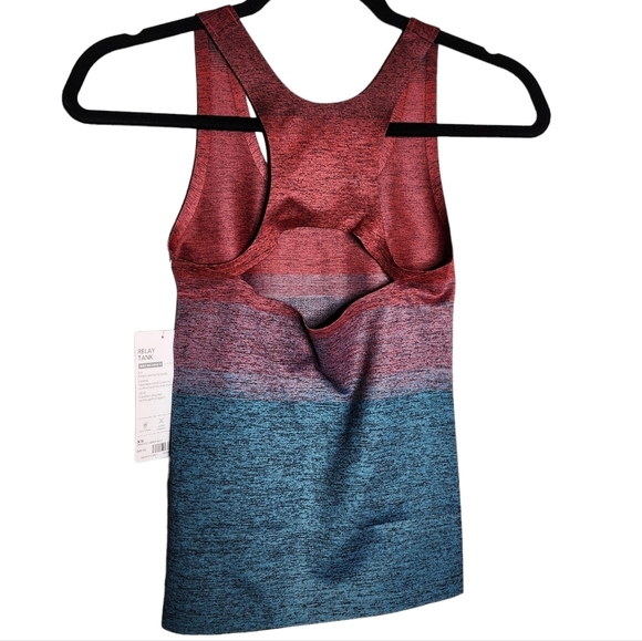NWT Athleta Relay Tank Top Shirt Gradient Ombre Multi Red Blue Size XS - Picture 6 of 16
